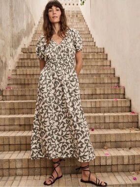Marine Layer Emory geometric print midi dress, size S